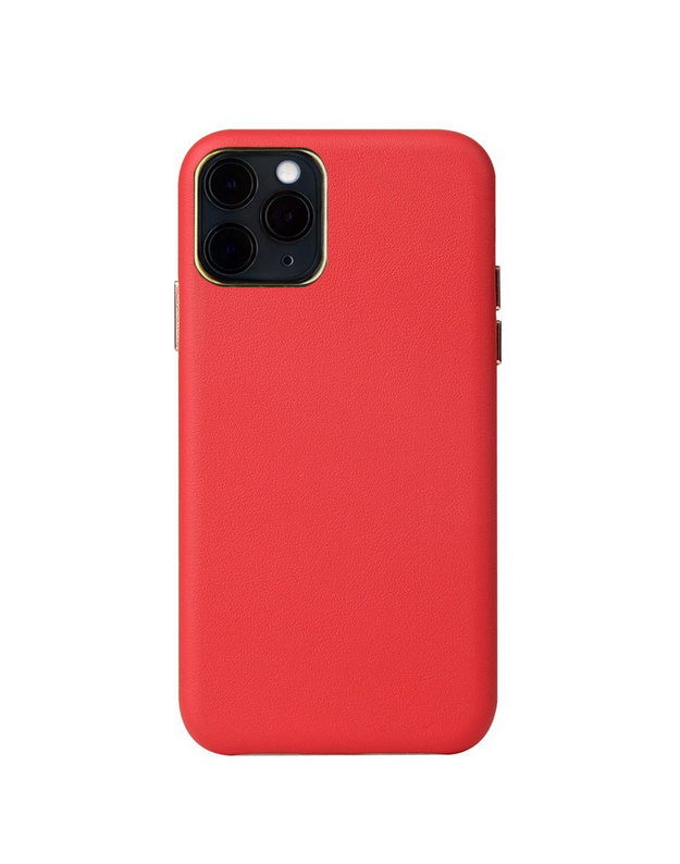  Raudonas dėklas Apple iPhone 12 / 12 Pro "Leather Case"