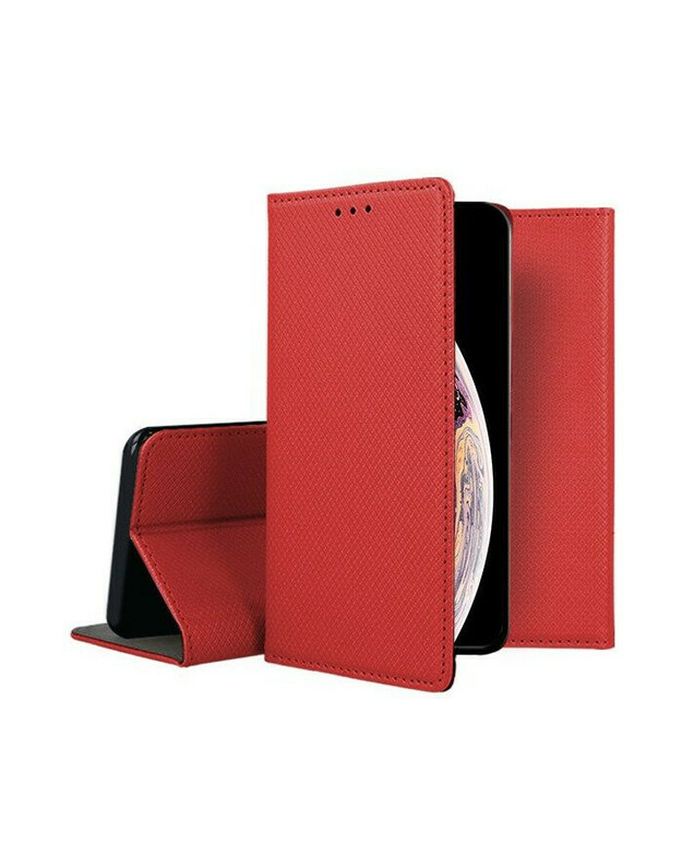 Raudonas atverčiamas dėklas Samsung M21 telefonui "Smart Book Magnet"