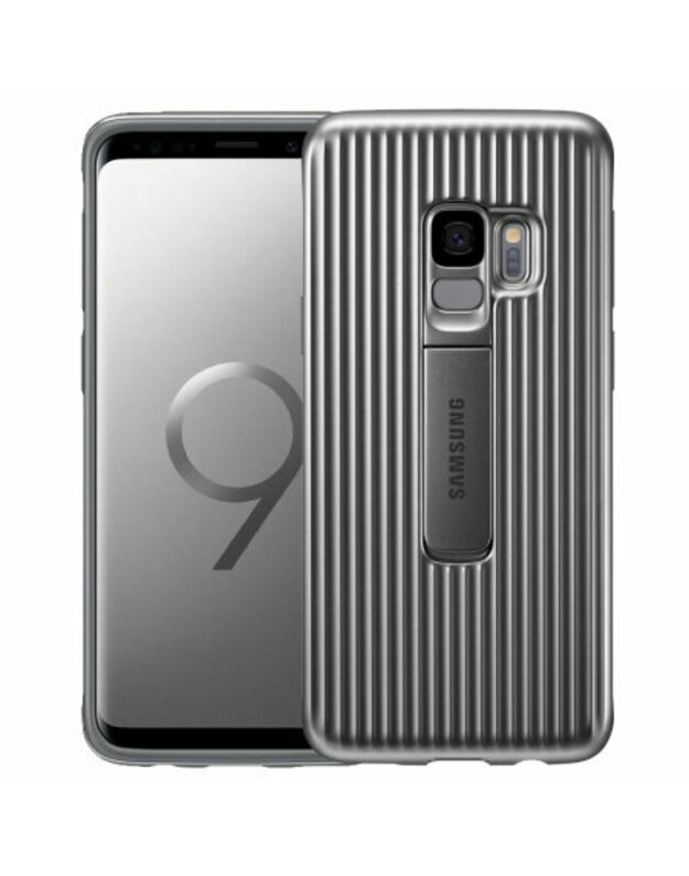 Samsung Galaxy S9 apsauginis stovo dėklas – sidabrinis