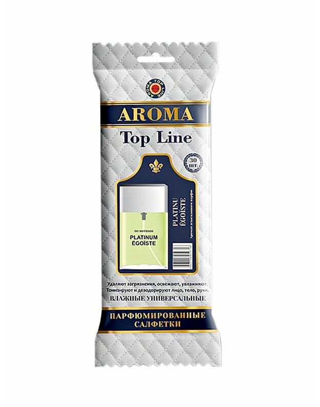 AROMA TOP LINE / Parfumuotos drėgnos servetėlės ​​TOP LINE Chanel Platinum Egoiste No. 5 30vnt.
