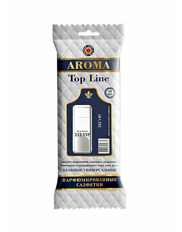 AROMA TOP LINE / Parfumuotos drėgnos servetėlės TOP LINE 212 VIP №39 30vnt.