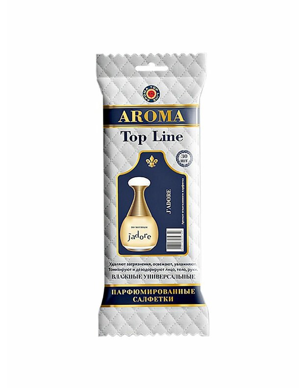 AROMA TOP LINE / Parfumuotos drėgnos servetėlės TOP LINE J adore Dior Nr. 6 30vnt.