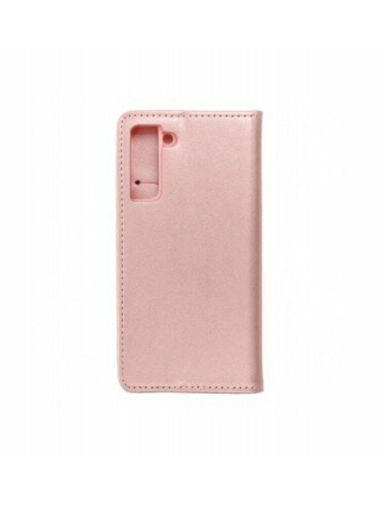 „Samsung Galaxy S21 5G Pink“ piniginės dėklas „Magnet Book“