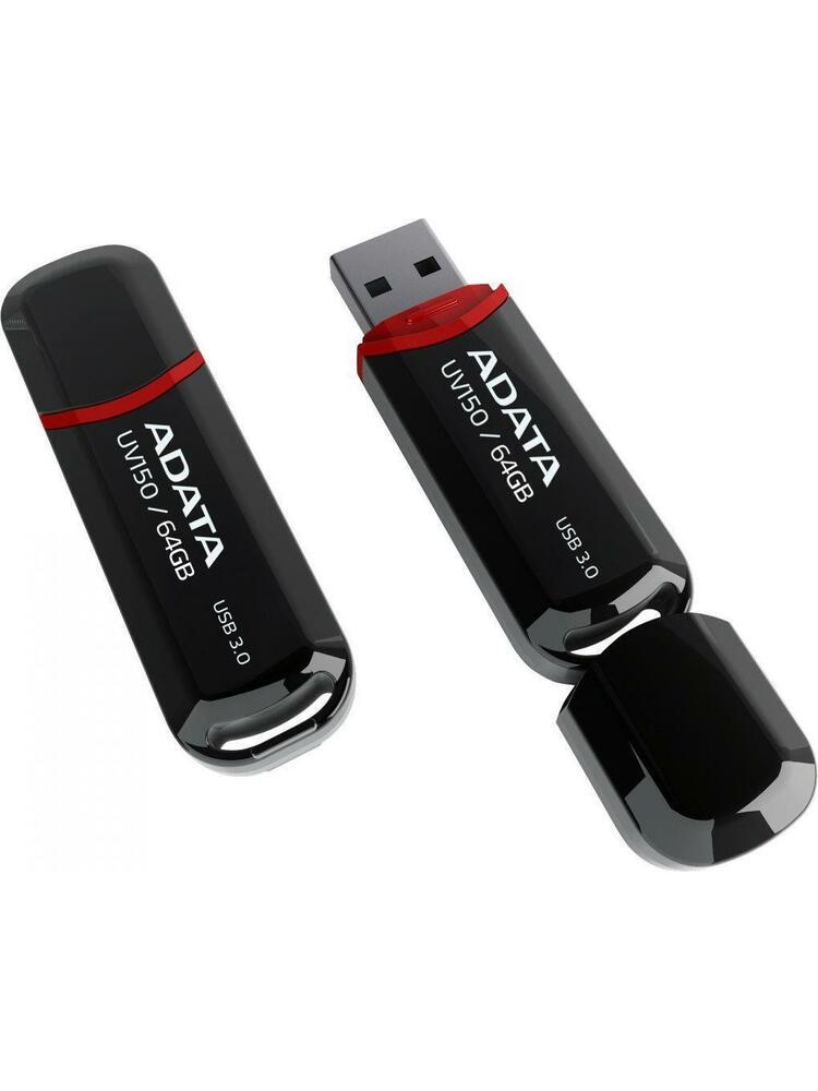 Atmintinė A-data UV150 64GB, USB 3.0, Juoda