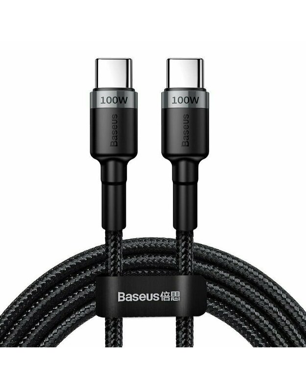 Kabelis BASEUS PD100W/QC3.0 TYPE-C CABLE 200CM PILKAS/JUODAS