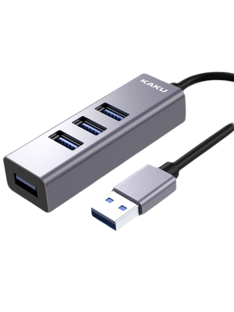 USB skirstytuvas HUB skirstytuvas 4xUSB 3.0 500 MB/s 15cm 34g KAKU Gaoda (KSC-276) pilka
