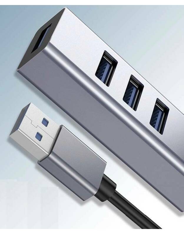 USB skirstytuvas HUB skirstytuvas 4xUSB 3.0 500 MB/s 15cm 34g KAKU Gaoda (KSC-276) pilka