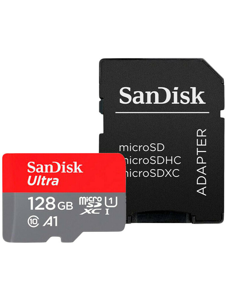 SANDISK ULTRA MICROSDXC 128GB + SD ADAPTER 140MB/S A1 CLASS 10 UHS-I