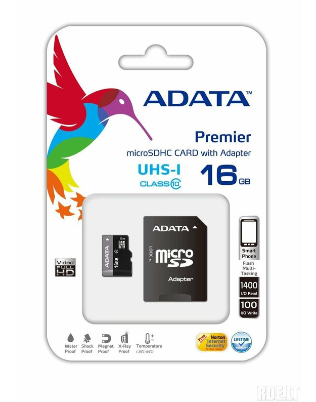 Adata 16GB microSDHC UHS-I Class 10 AUSDH16GUICL10-RA1 atminties kortelė