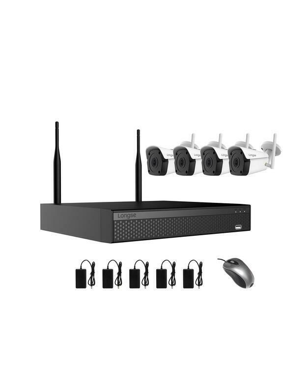 4 WIFI IP KAMERŲ VAIZDO STEBĖJIMO KOMPLEKTAS LONGSE WIFI3604DE4FK500, 5MP, 3,6MM + 1TB DISKAS DOVANŲ