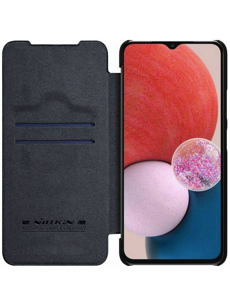 Juodas atverčiamas dėklas Samsung Galaxy A13 4G "Nillkin Qin Pro"