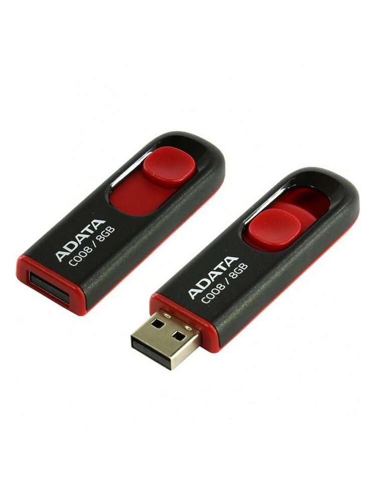 Atmintinė A-data C008 64GB, USB 2.0, Juoda/Raudona