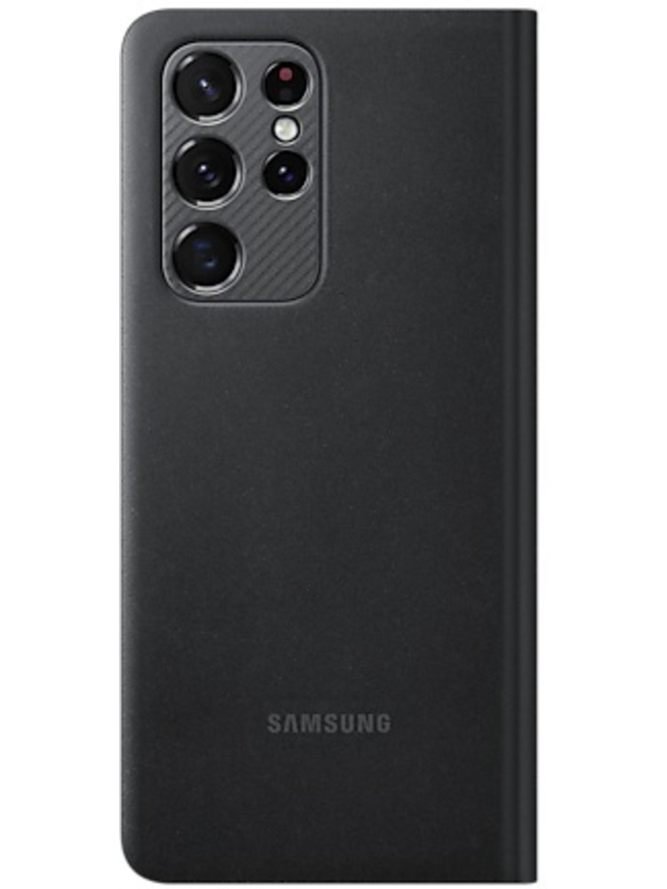 Dėkliukas Samsung Galaxy S21 Ultra knygutė, LED, juoda