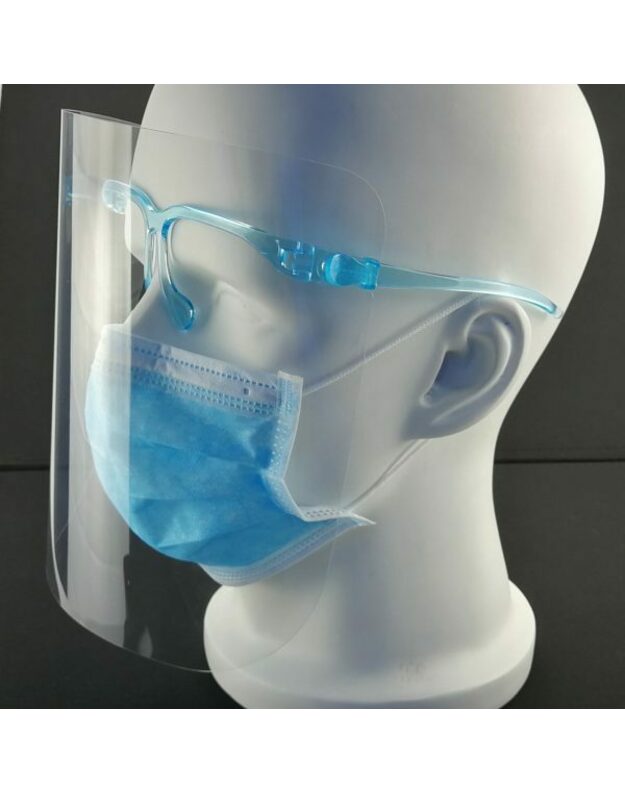 Saugus veido skydas, daugkartinio naudojimo apsauginis akinių veidrodžio skydelis, skaidrus anti-rūko sluoksnis apsaugo akis nuo purslų