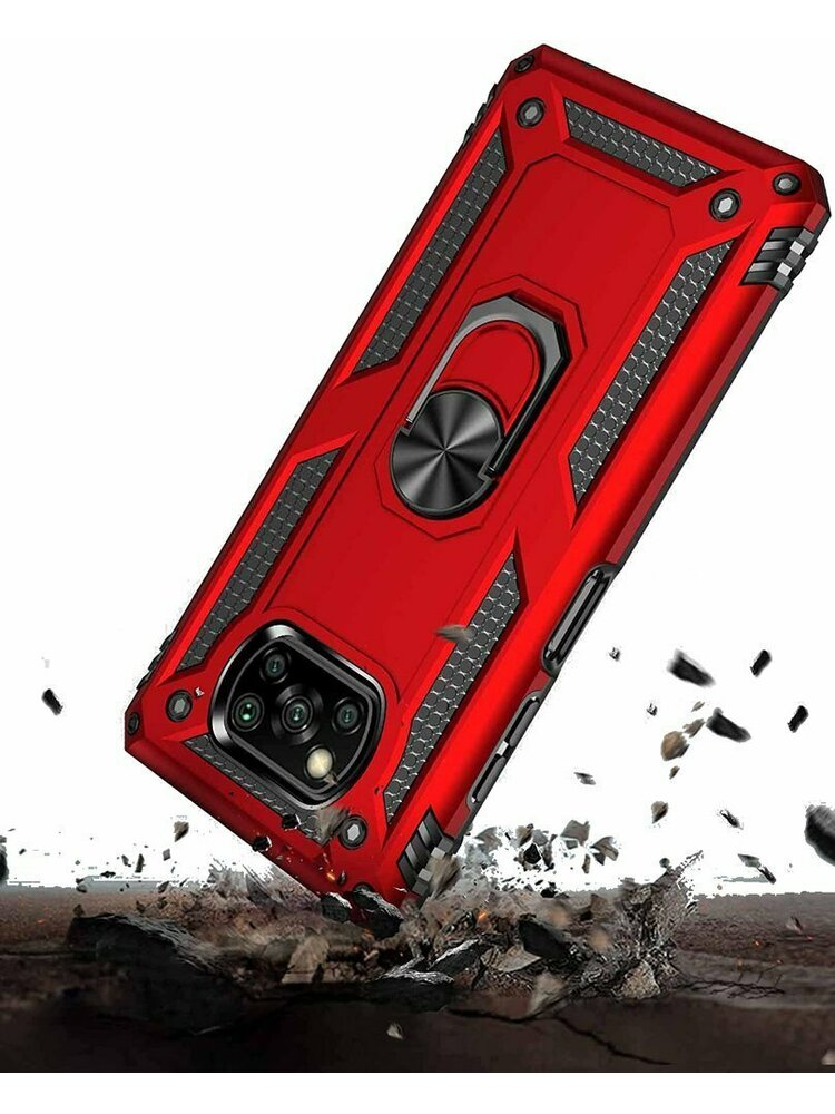 „Nox“ dėklas, skirtas „Xiaomi Poco X3 NFC“, raudonas