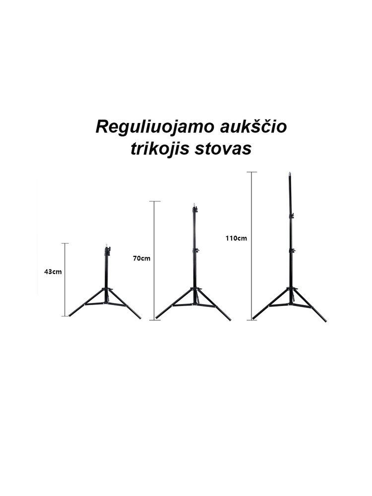 Žiedo Formos Lempa 24W Fotografavimui, Makiažui aukštis 210cm