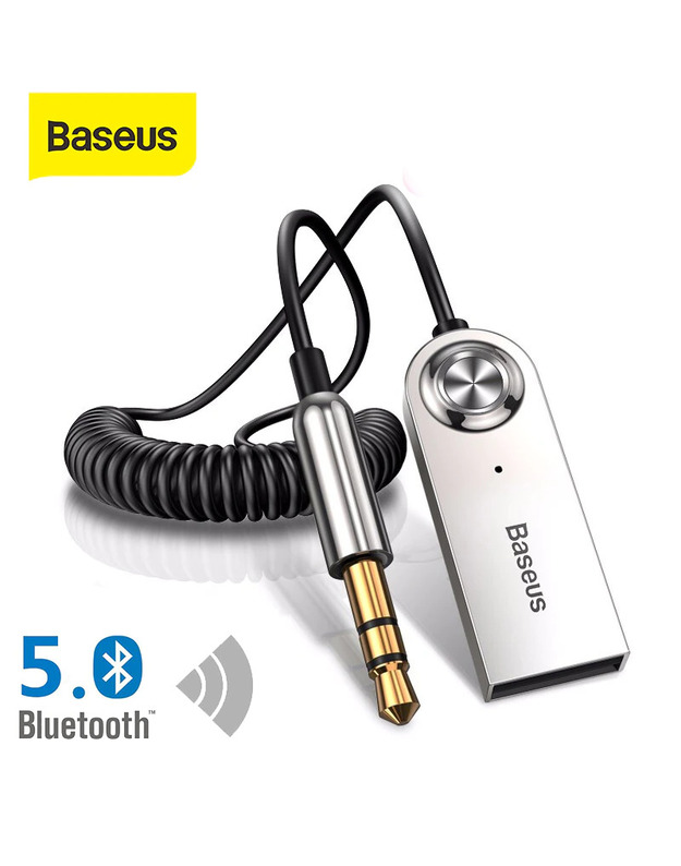 Telefono laidas USB, Mini Jack 3.5 mm Adapteris Baseus Ba01 Usb Wireless Bluetooth 5.0 Aux Adapter Jack Cable, juodas