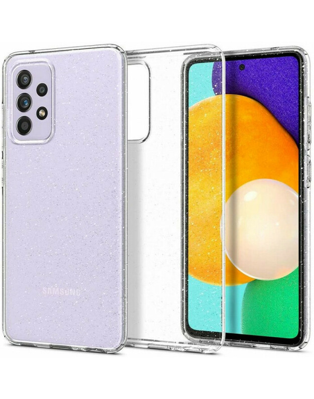 Skaidrus dėklas su blizgučiais Samsung Galaxy A72 telefonui "Spigen Liquid Crystal Glitter"