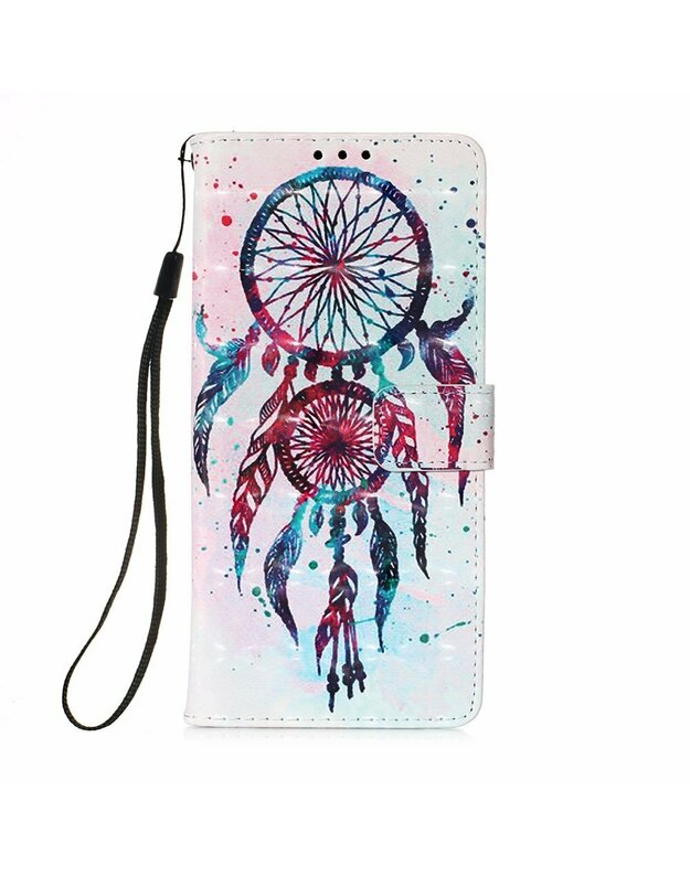 „Etui“ piniginė „Samsung Galaxy A12“, „Light Spots Decor“, spalvingų svajonių gaudyklė
