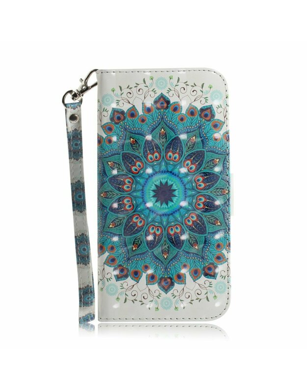 Etui piniginė „Samsung Galaxy A12“, „Light Spots Decor“, „Mandala Flower“