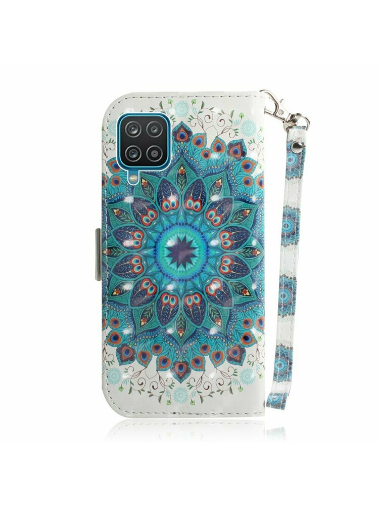 Etui piniginė „Samsung Galaxy A12“, „Light Spots Decor“, „Mandala Flower“