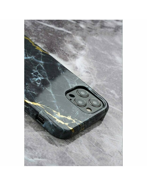 Dėklas „IPHONE 12/12 PRO Kingxbar Marble Series“ juodas