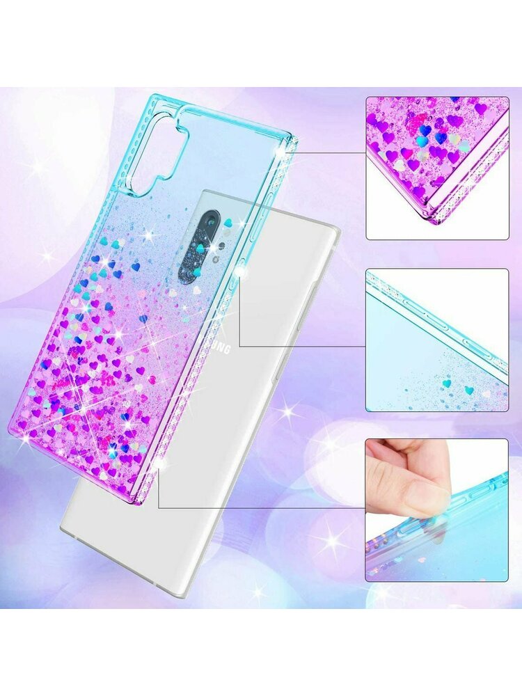 Dėklas „SAMSUNG GALAXY A02S Diamond Liquid Glitter“ mėlynai violetinis