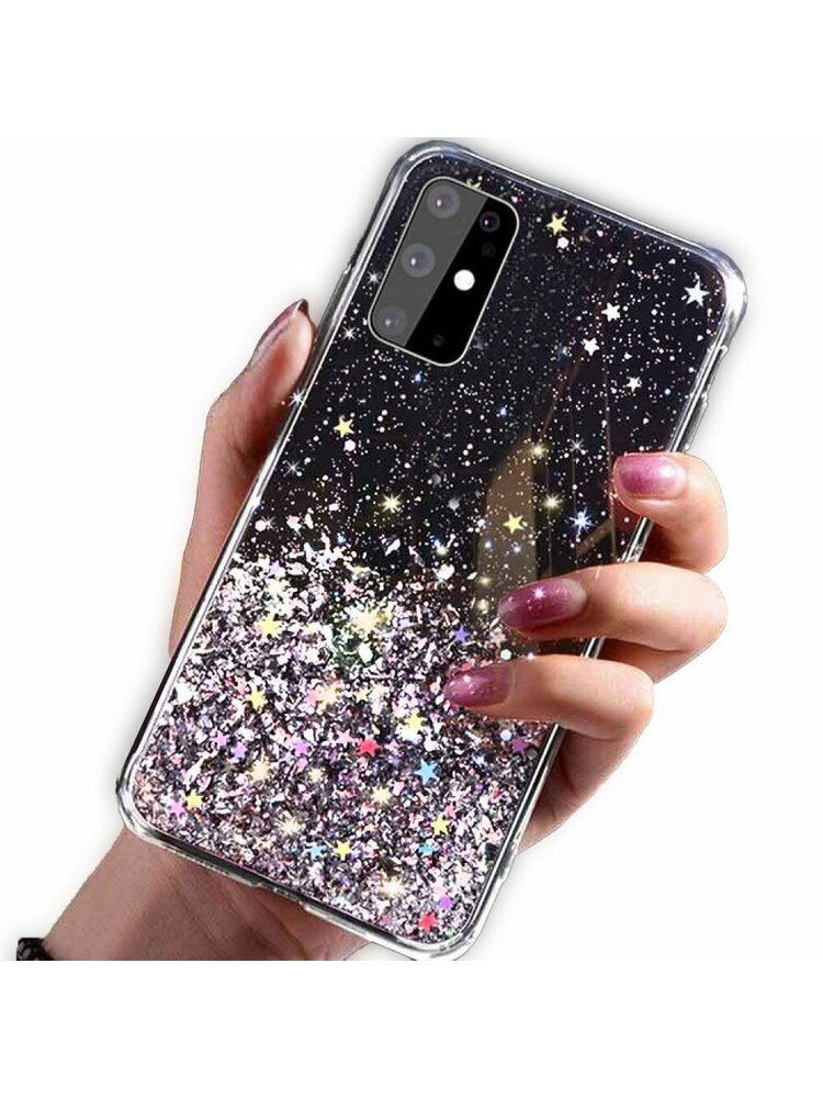 Dėklas SAMSUNG GALAXY A32 5G Sequins Glue Glitter Case juodas