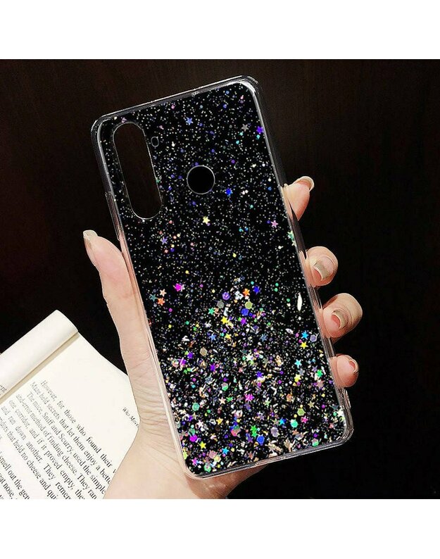 Dėklas SAMSUNG GALAXY A32 5G Sequins Glue Glitter Case juodas