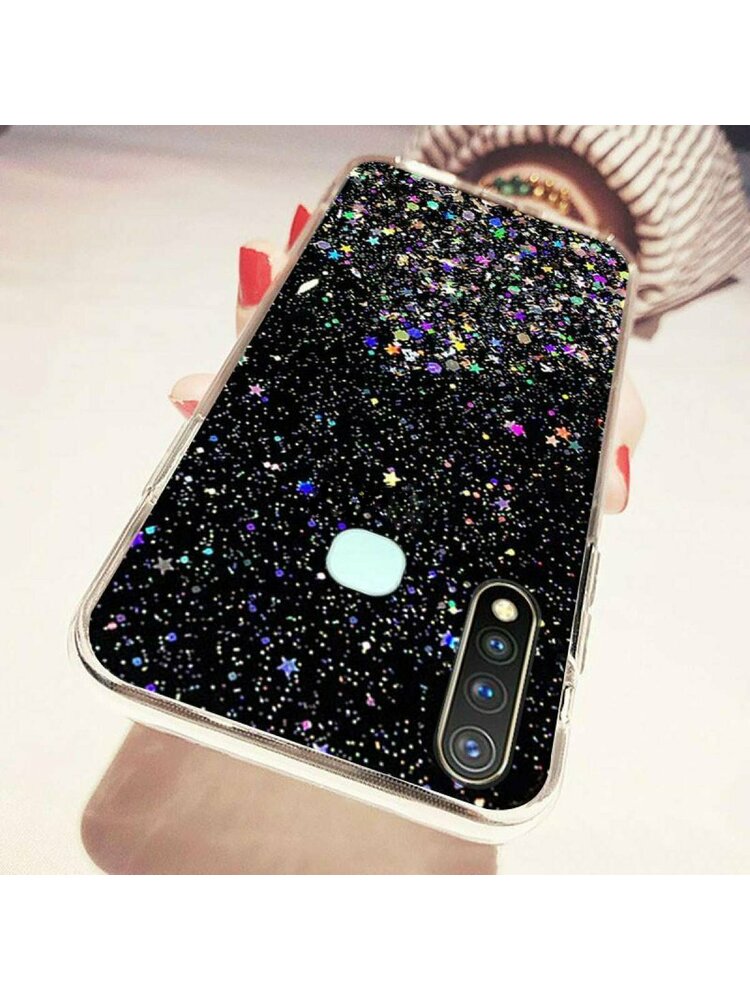 Dėklas SAMSUNG GALAXY A32 5G Sequins Glue Glitter Case juodas