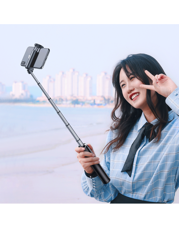 „Selfie Stick“ trikojis „Bluetooth Baseus“, visiškai sulankstomas SUDYZP-D1S juodas + sidabras