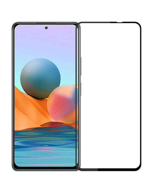 Grūdintas stiklas 5D XIAOMI REDMI NOTE 10 PRO Pilnas klijai juodi