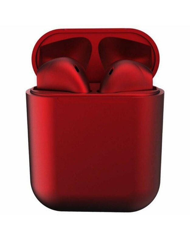 Belaidės ausinės „Bluetooth 5.0 I12 TWS Metallic red“