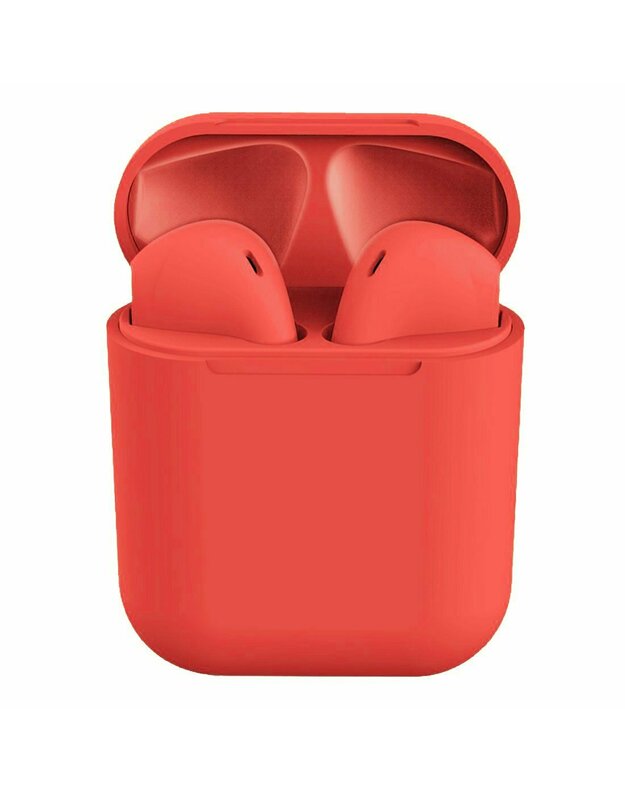 Belaidės ausinės „Bluetooth 5.0 I12 TWS“ raudonos