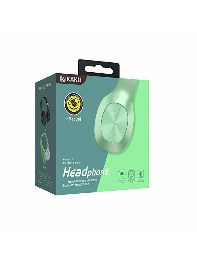 Belaidės ausinės „Bluetooth 5.0“ Universalios „KAKU Bluetooth“ ausinės (KSC-448) žalios