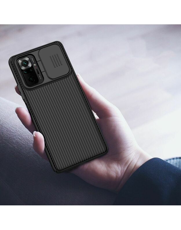 Etui NILLKIN do „Xiaomi Redmi Note 10 Pro“, „CamShield“ dėklas, juodas