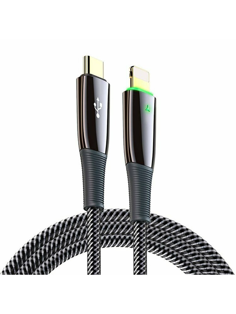 C tipo USB kabelis prie „iPhone Lightning“ 18W 200cm (2m) „Dux Ducis“ USB K-IV LED juodas