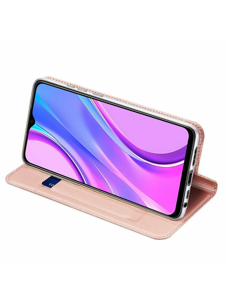 Case XIAOMI REDMI 9 with a flip Dux Ducis Skin Leather light pink