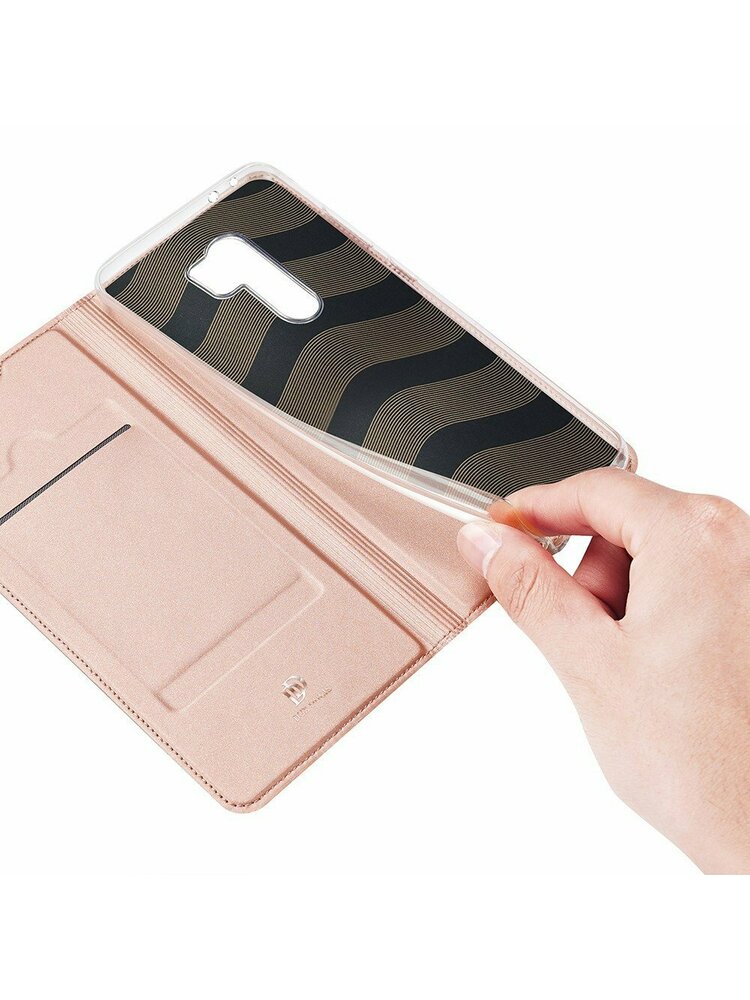 Case XIAOMI REDMI 9 with a flip Dux Ducis Skin Leather light pink