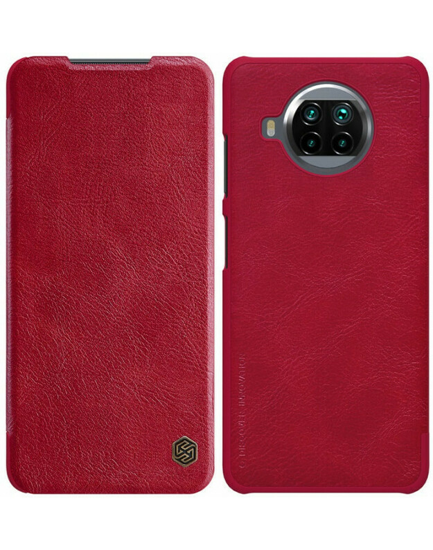 Odinis raudonas atverčiamas dėklas Xiaomi Mi 10T Lite 5G telefonui "Nillkin Qin"