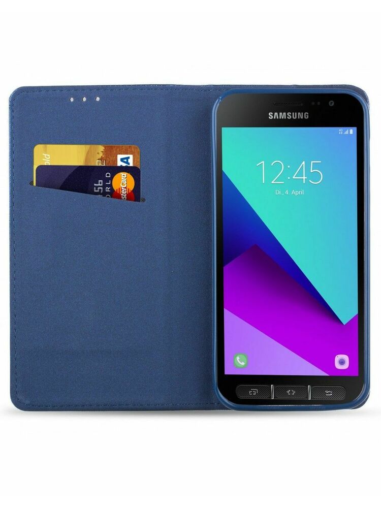 Tamsiai mėlynas atverčiamas dėklas Samsung Galaxy G390 Xcover 4 / 4S "Smart Magnet"