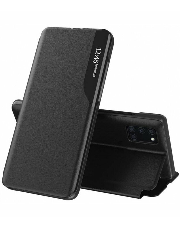 Juodas atverčiamas dėklas Samsung Galaxy A42 5G telefonui "Tech-protect Smart View"