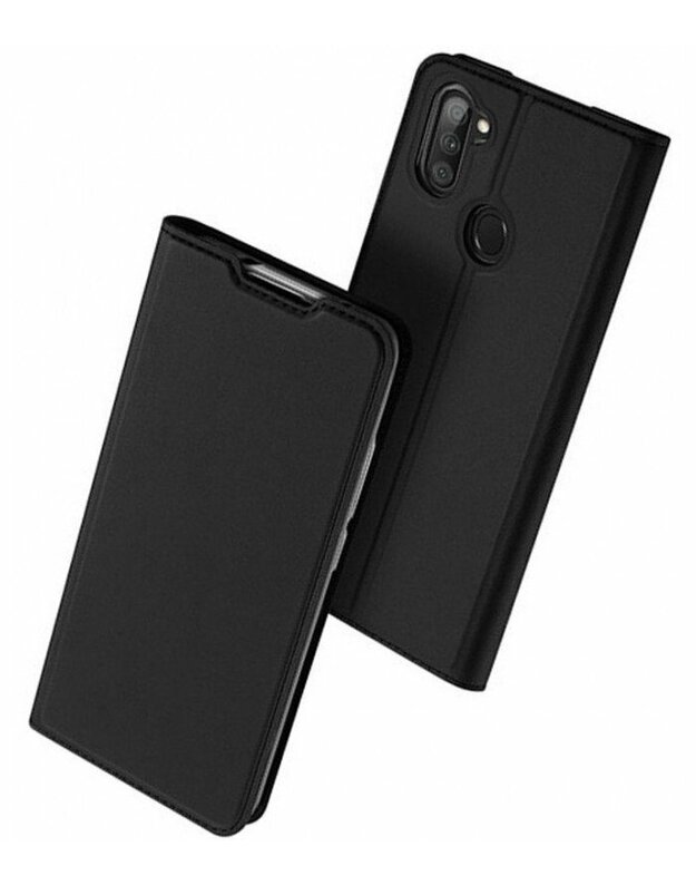 Juodas atverčiamas dėklas Samsung Galaxy M11 telefonui "Dux Ducis Skin Pro"