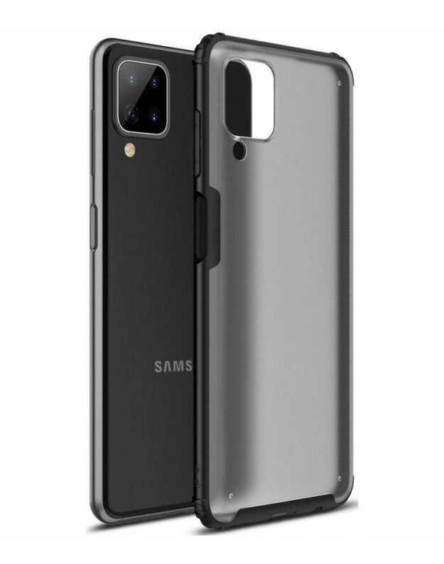 Juodas dėklas Samsung Galaxy A12 telefonui "Tech-Protect Hybridshell"