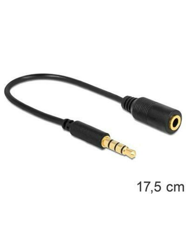 Delock 3.5mm MM 4-PIN audio cross-over adapter cable, black