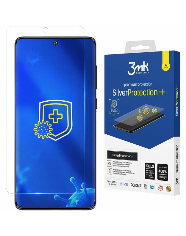 Antimikrobinė apsauginė plėvelė SAMSUNG GALAXY S21 ULTRA 3mk SilverProtection + antibakterinė