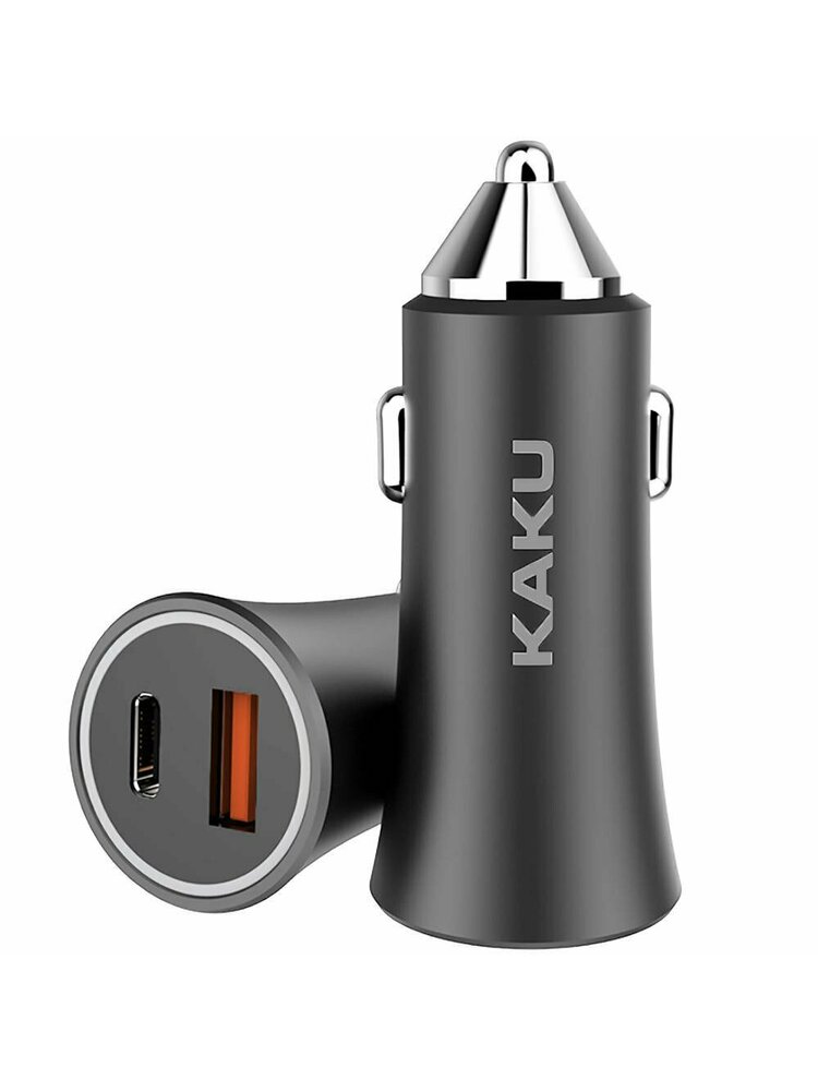  Automobilinis įkroviklis USB-C PD 18W + USB greitas įkrovimas 3.0 18W 3A