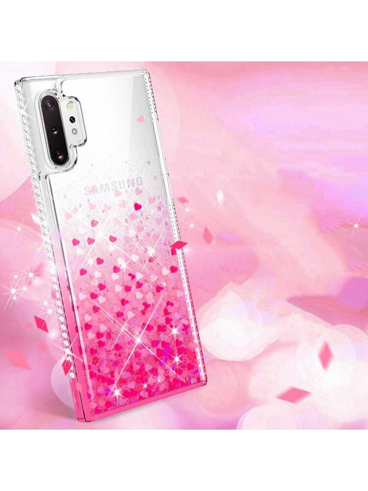 Dėklas „SAMSUNG GALAXY A12 Diamond Liquid Glitter“ rožinis