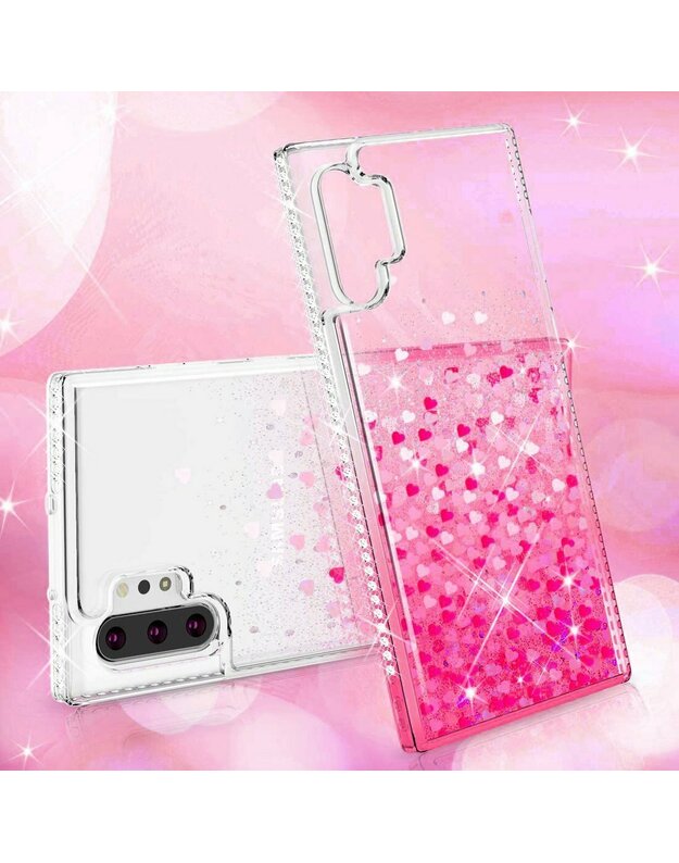 Dėklas „SAMSUNG GALAXY A12 Diamond Liquid Glitter“ rožinis