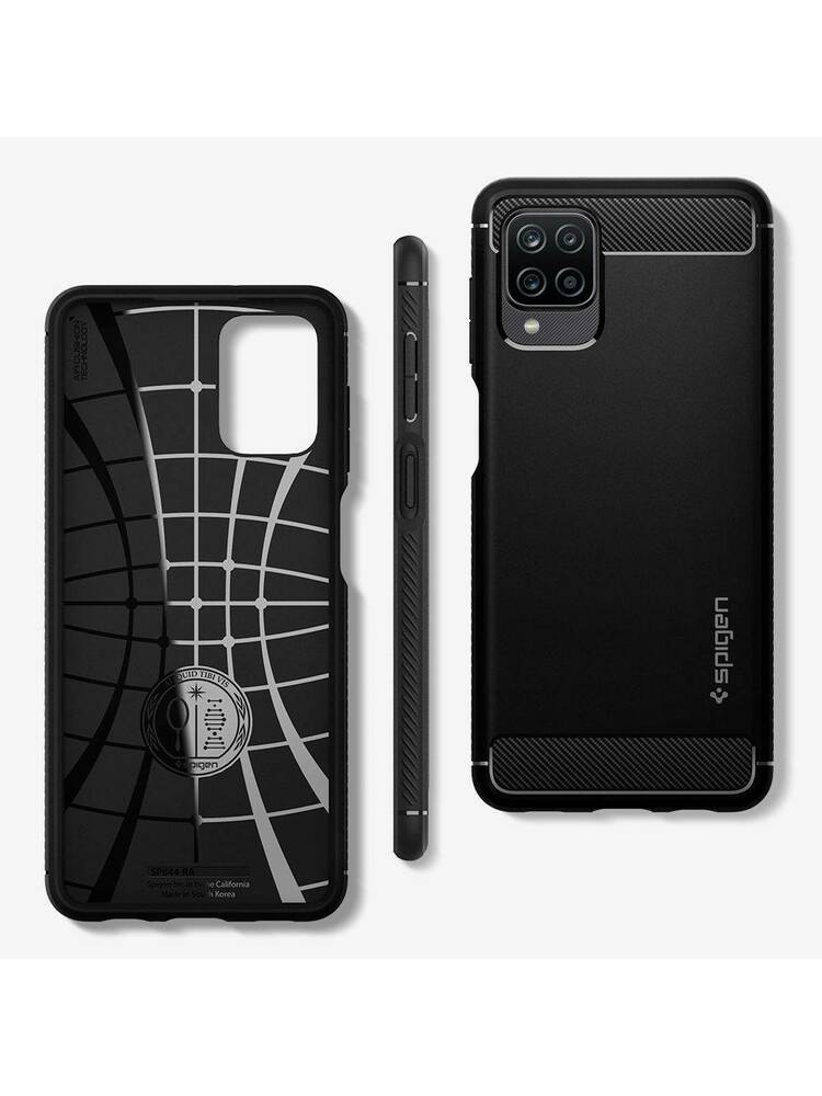 Dėklas „SAMSUNG GALAXY A12 Spigen Rugged Armor Matte black“